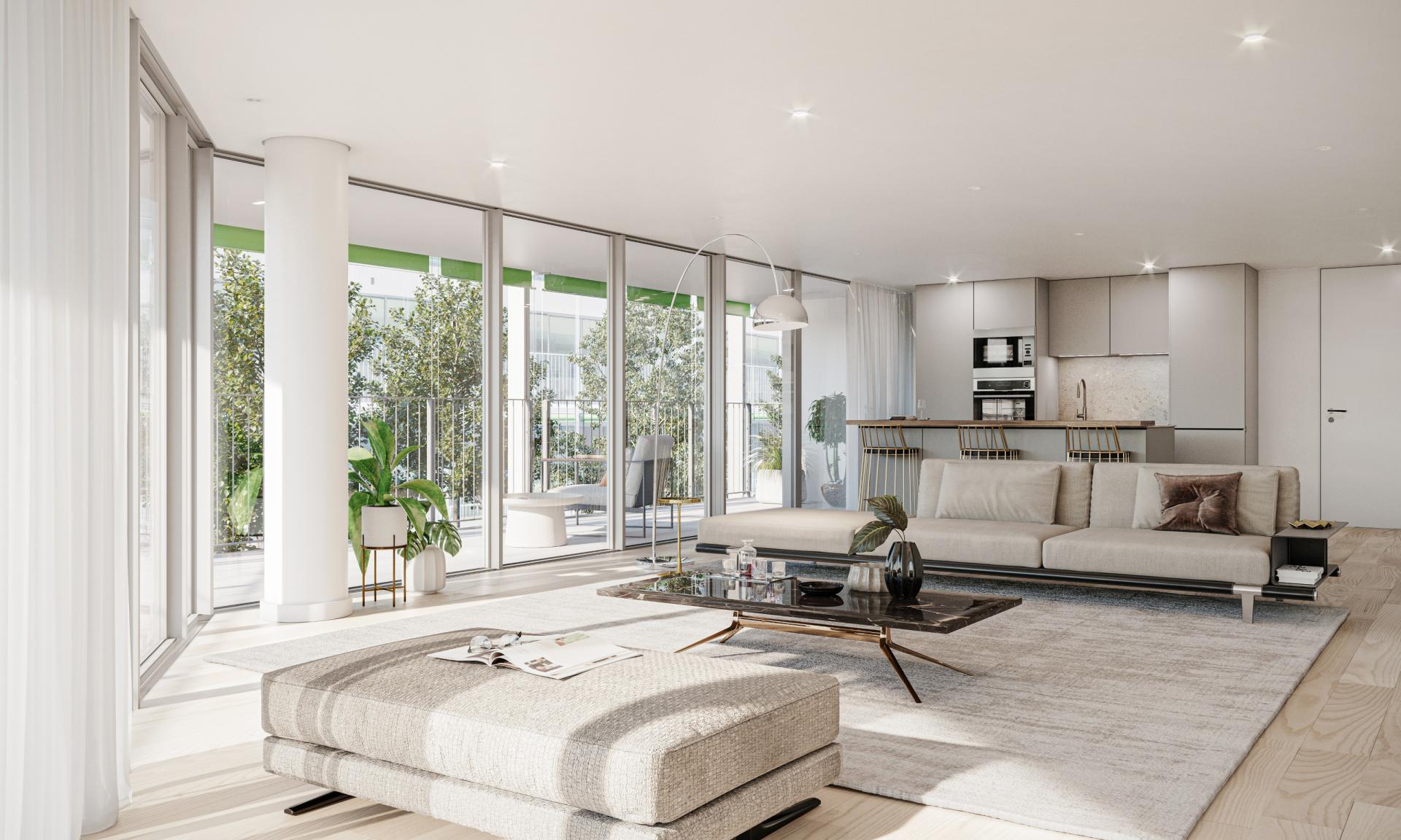 2-bedroom apartment in a gated community next to the Tagus River.
