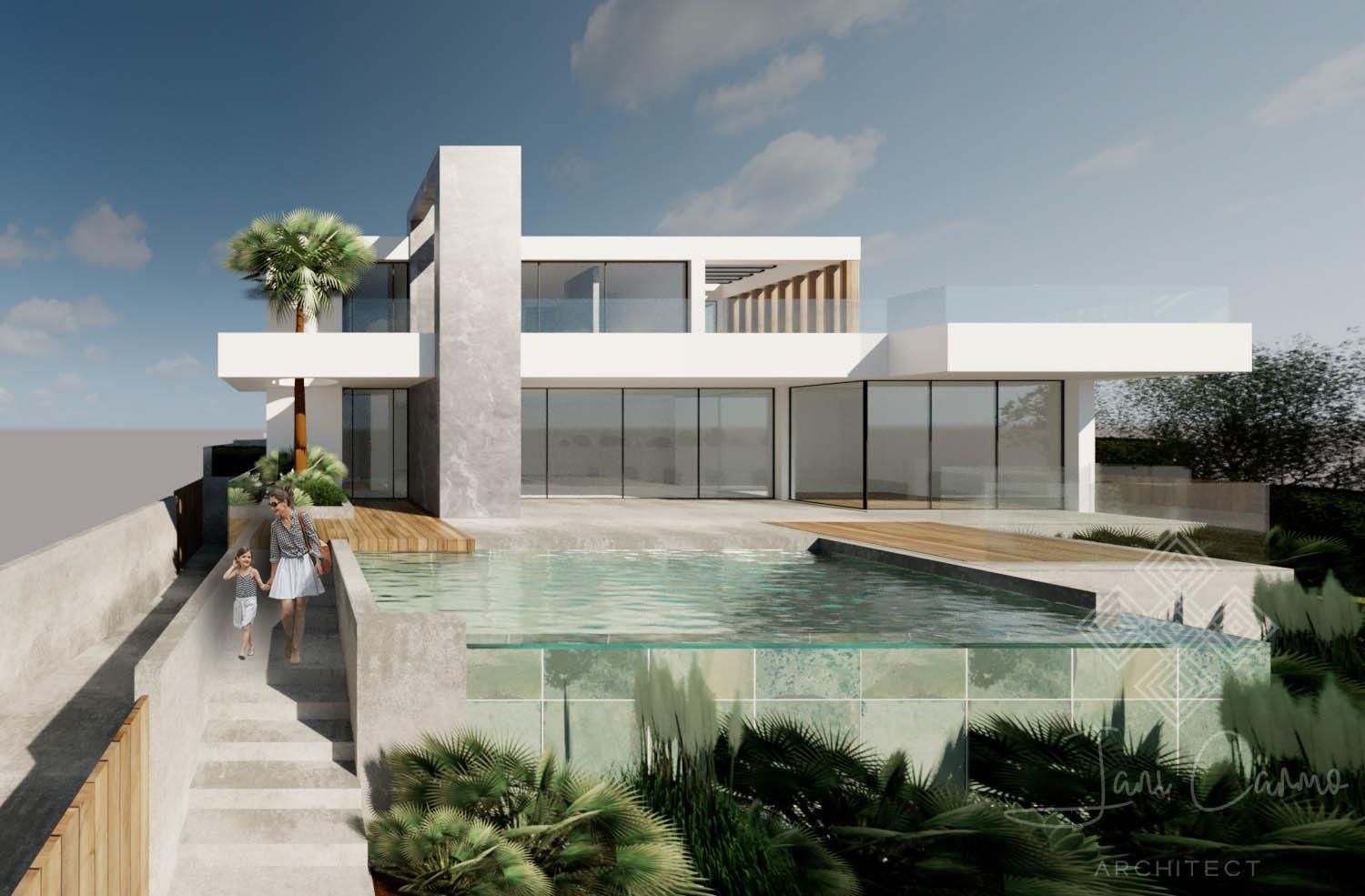 Terrain Urbain avec Projet Architectural Approuvé et Vue sur la Mer