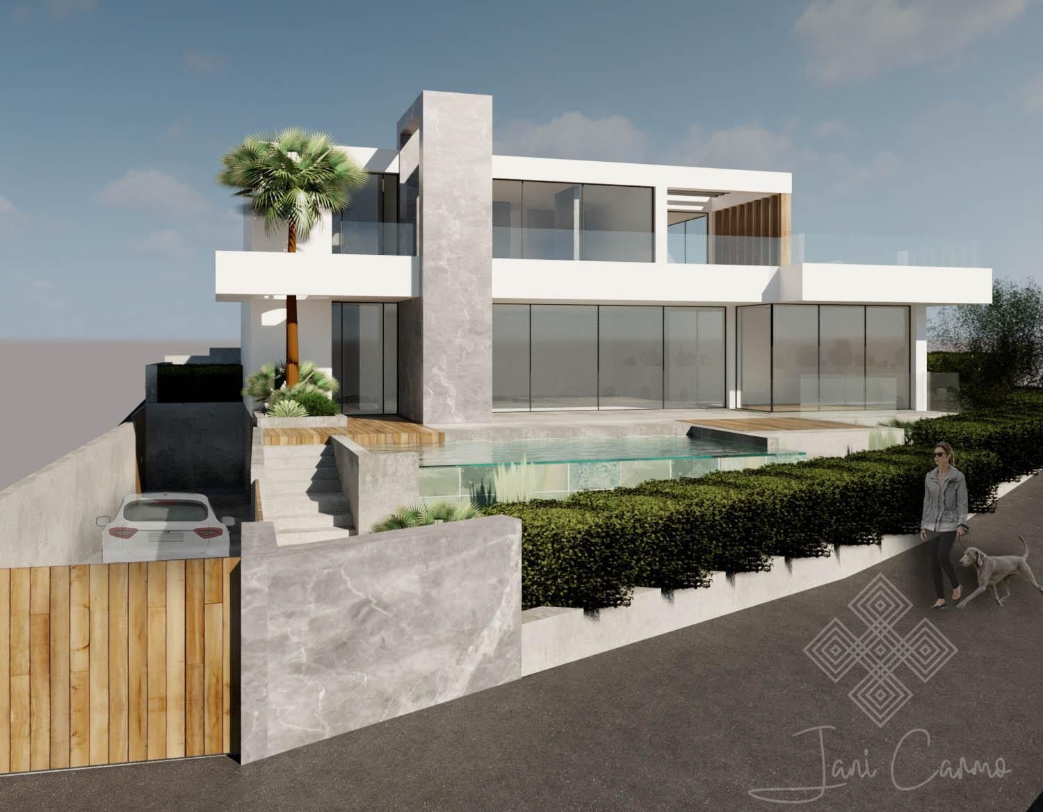 Terrain Urbain avec Projet Architectural Approuvé et Vue sur la Mer